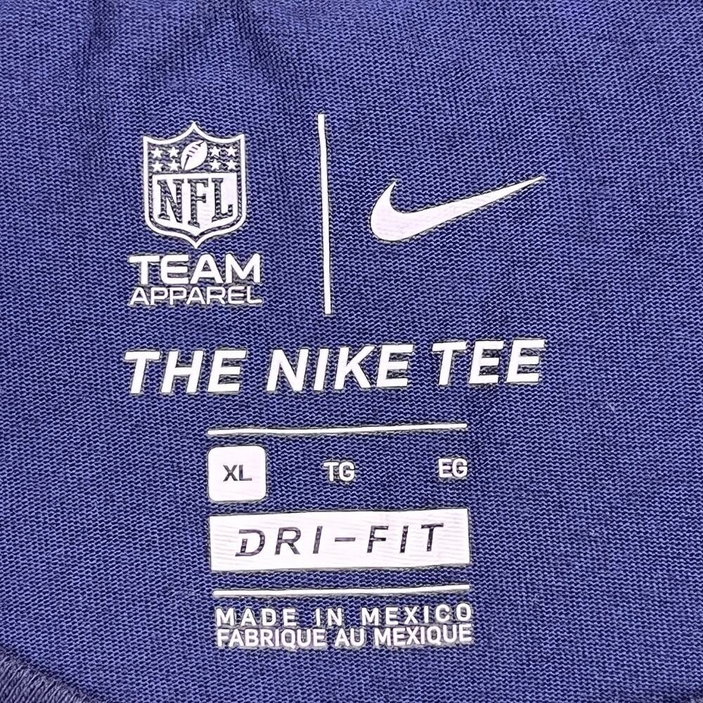 nike dri-fit dallas cowboys shirt blue nfl team apparel football mens xl - Picture 5 of 8